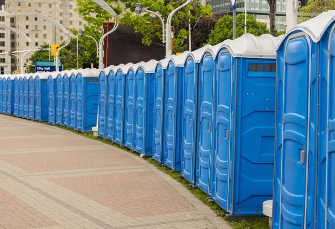 Seasonal porta potty units set up at a Pampa, Texas venue